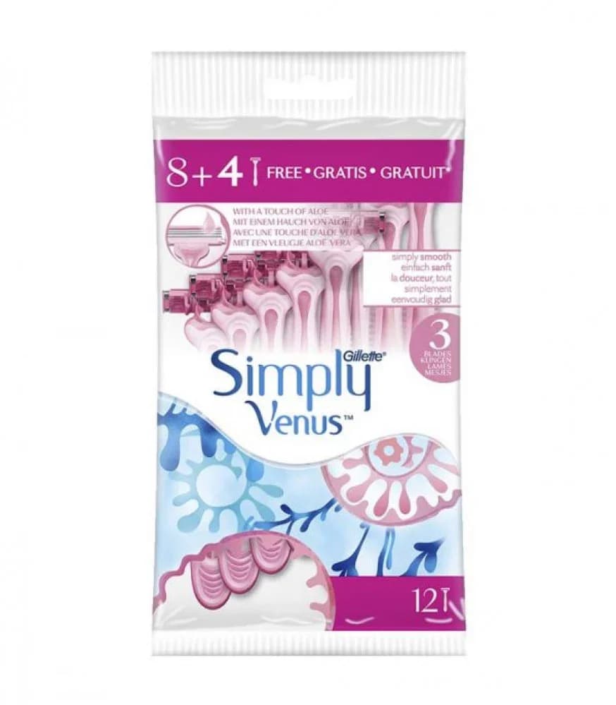 Бритва Simply Venus 3 лезвия 8 + 4 шт. от Gillette