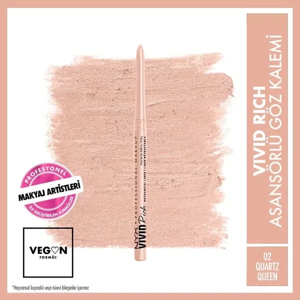 Набор подводки для глаз Nyx Professional Makeup Vivid Rich Lift 02 Кварцевая королева