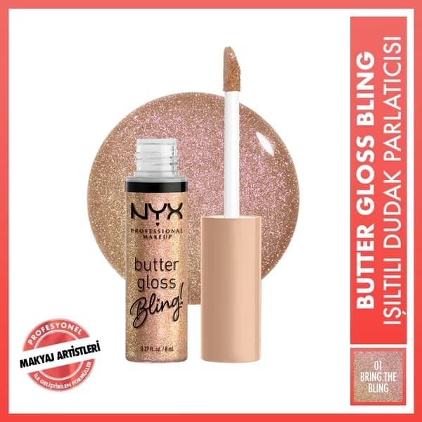 Блеск для губ Nyx Professional Makeup Butter Gloss 01 Bring The Bling