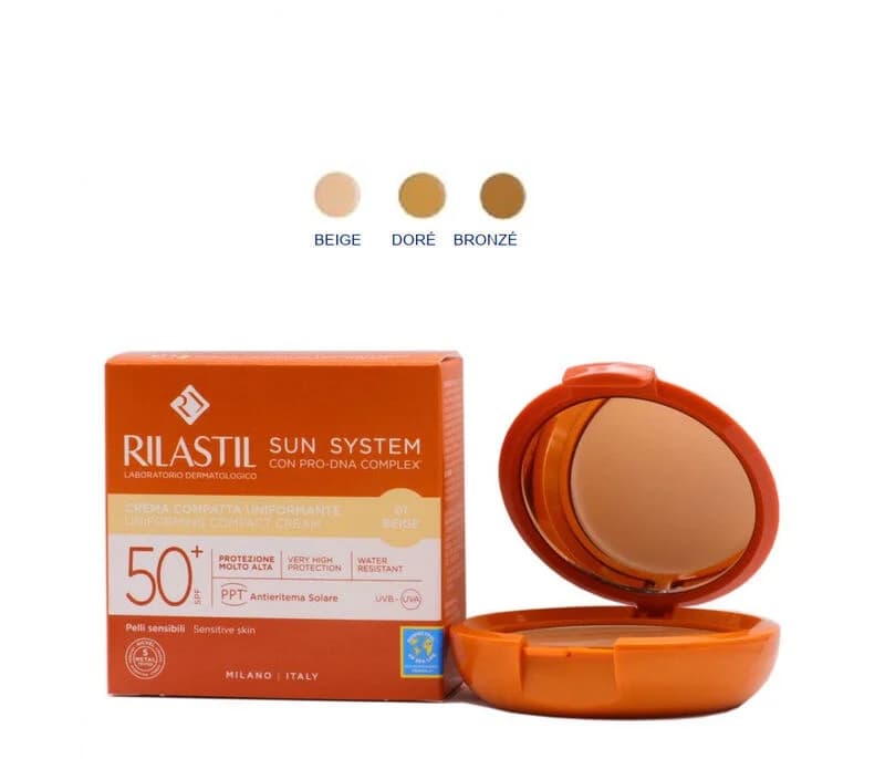 Крем для лица Rilastil Sun System SPF50+ Уравновешивающий компактный 10 г - 03 бронза