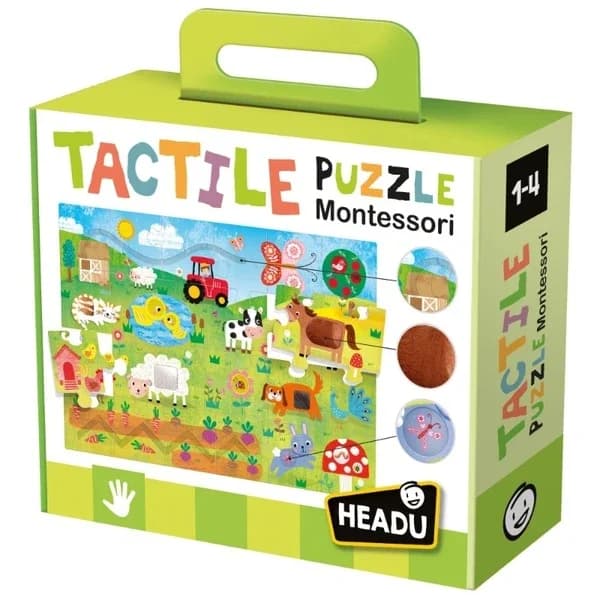 Пазл тактильный Montessori Headu для обучения через прикосновение (1-4 года)