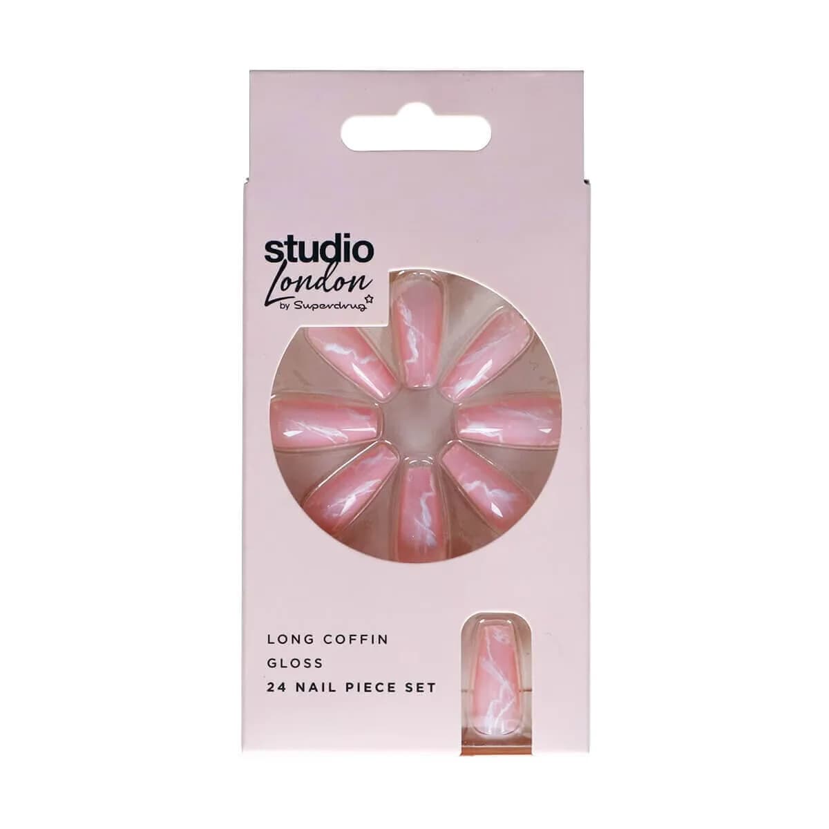 Накладные ногти Superdrug Studio Розовый Мрамор от Superdrug