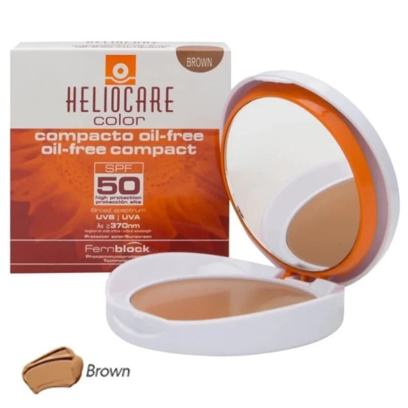 Гелиокер Колор SPF 50 без масла компактный 10 г - Коричневый