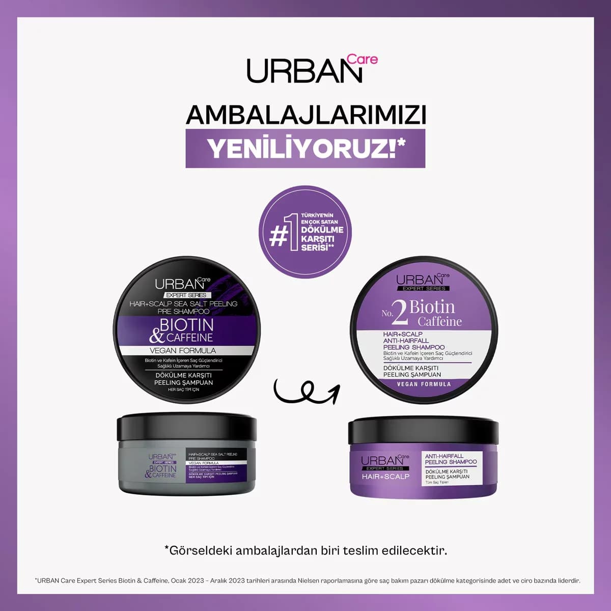 Шампунь-пилинг для волос с биотином и кофеином Urban Care 200 мл