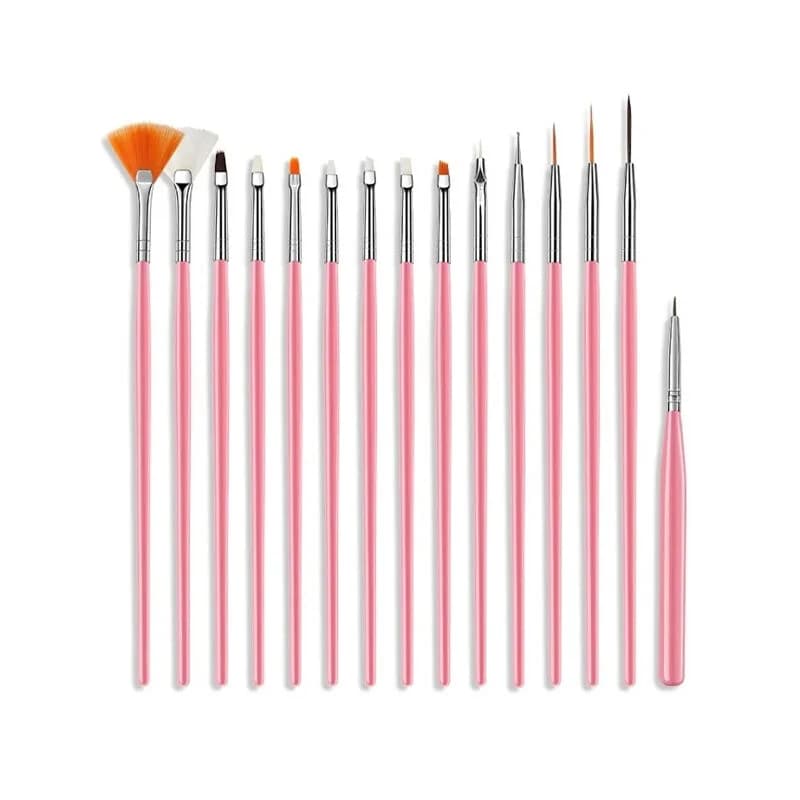 Набор кистей для ногтей Nascita Pink из 15 штук