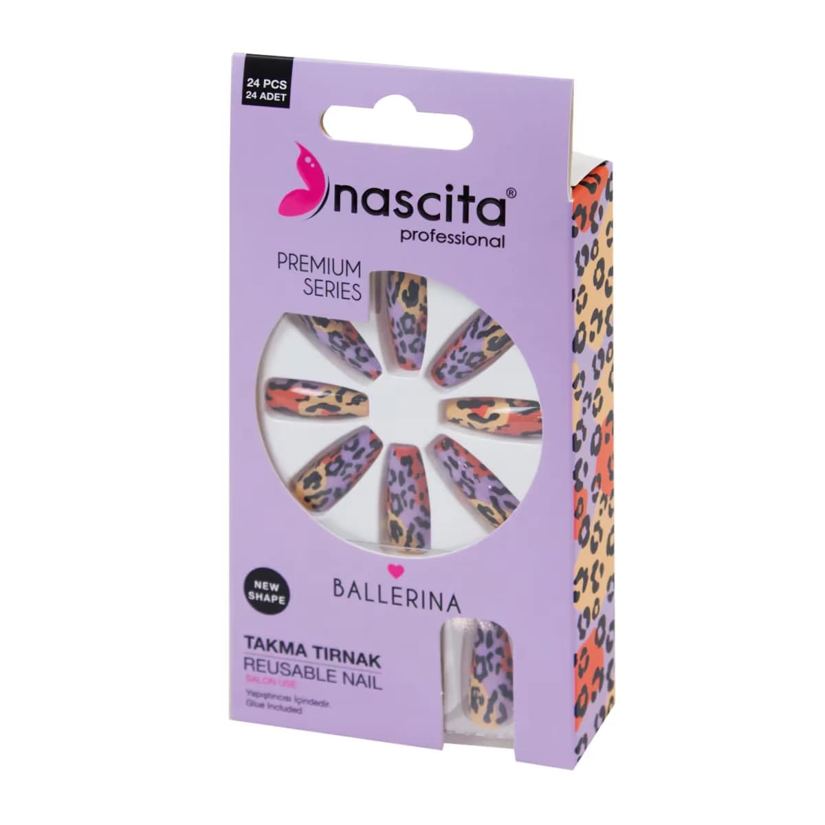 Накладные ногти Nascita Цвет Леопард 24 шт