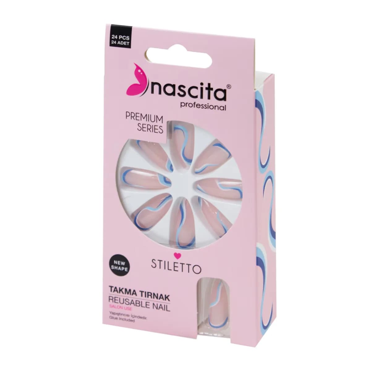 Накладные ногти Nascita синие 24 шт.