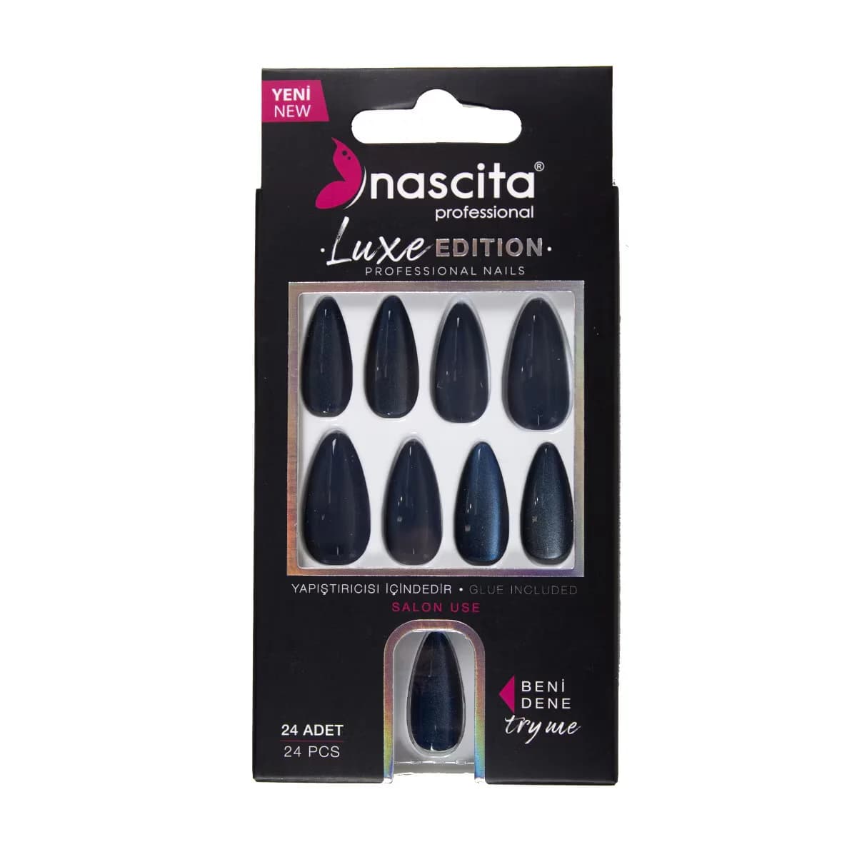Искусственные ногти Nascita Люкс 24 шт. Перламутровый темно-синий S223