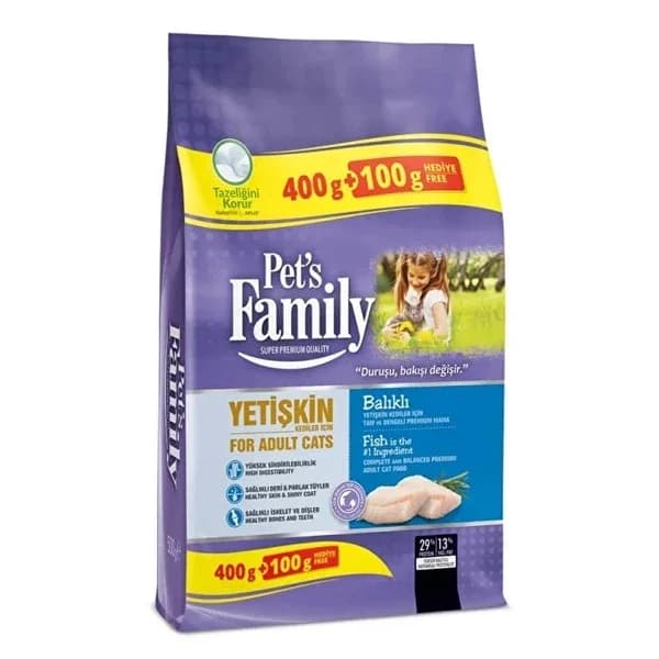 Корм для взрослых кошек Pet's Family Рыба 400 + 100 г