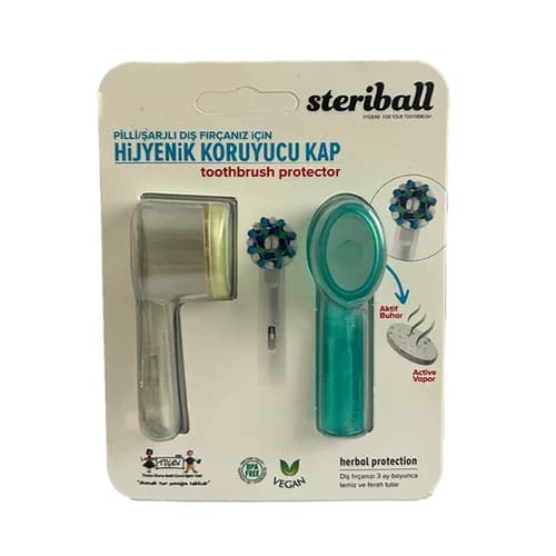 Держатель для зубной щетки Steriball для батарейных или перезаряжаемых зубных щеток - прозрачный и синий