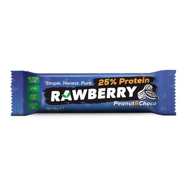 Снэки Rawberry Протеиновые - Арахис - Шоколадный батончик 33 г