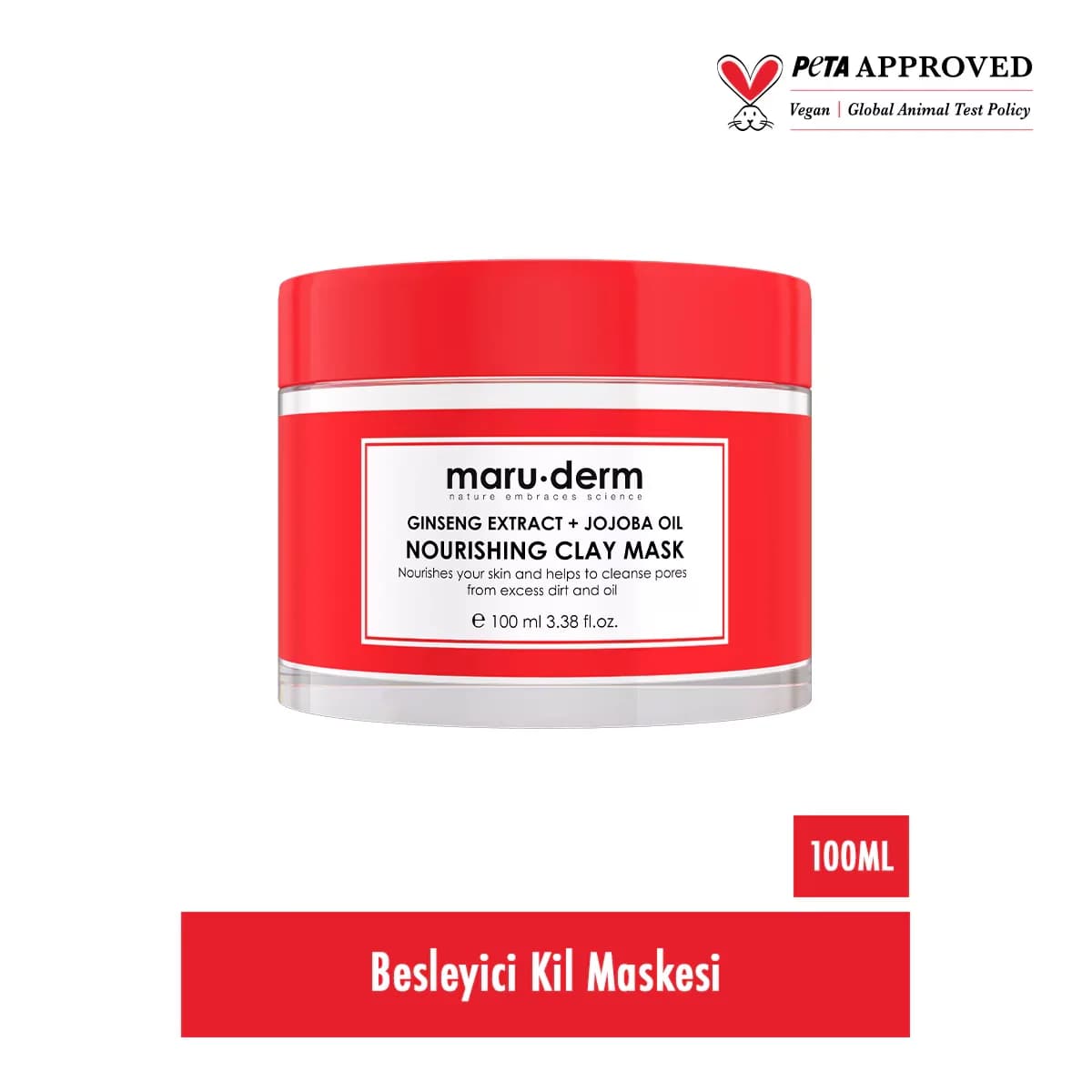 Глиняная маска с экстрактом женьшеня и маслом жожоба 100 мл от Maruderm