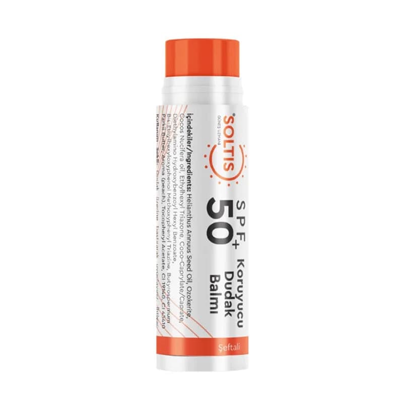 Солнцезащитный бальзам для губ Soltis Интенсивное увлажнение и объем SPF50+ 5 мл - Персик