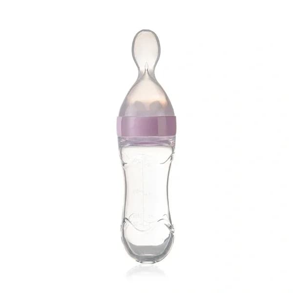 Ложка для кормления Babyjem Squeeze розовая - одноручная, без BPA