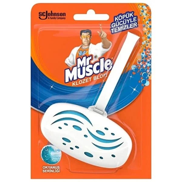 Блок для унитаза Mr. Muscle Ocean Cool - 40 г освежающий пенный очиститель