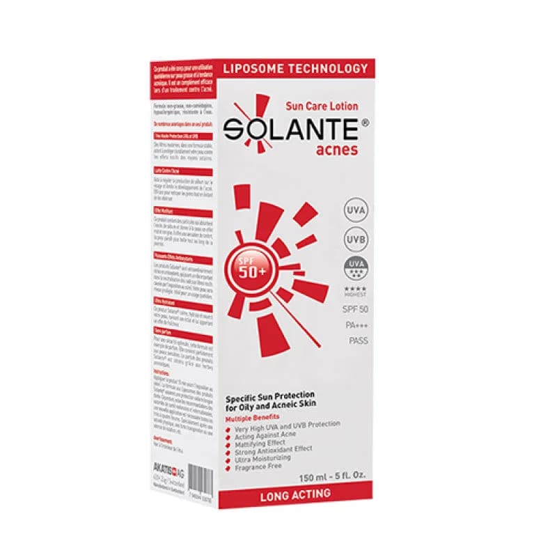 Солнцезащитный лосьон Solante Acnes SPF 50+ 150 мл