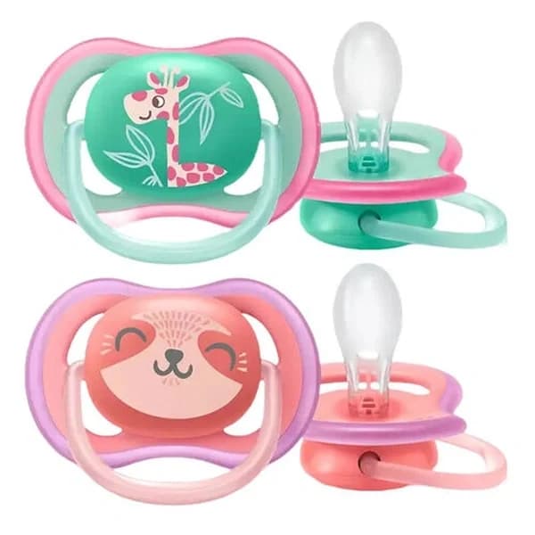 Соска Philips Avent Ultra Air 18+ месяцев 2 шт. силиконовая - розовая