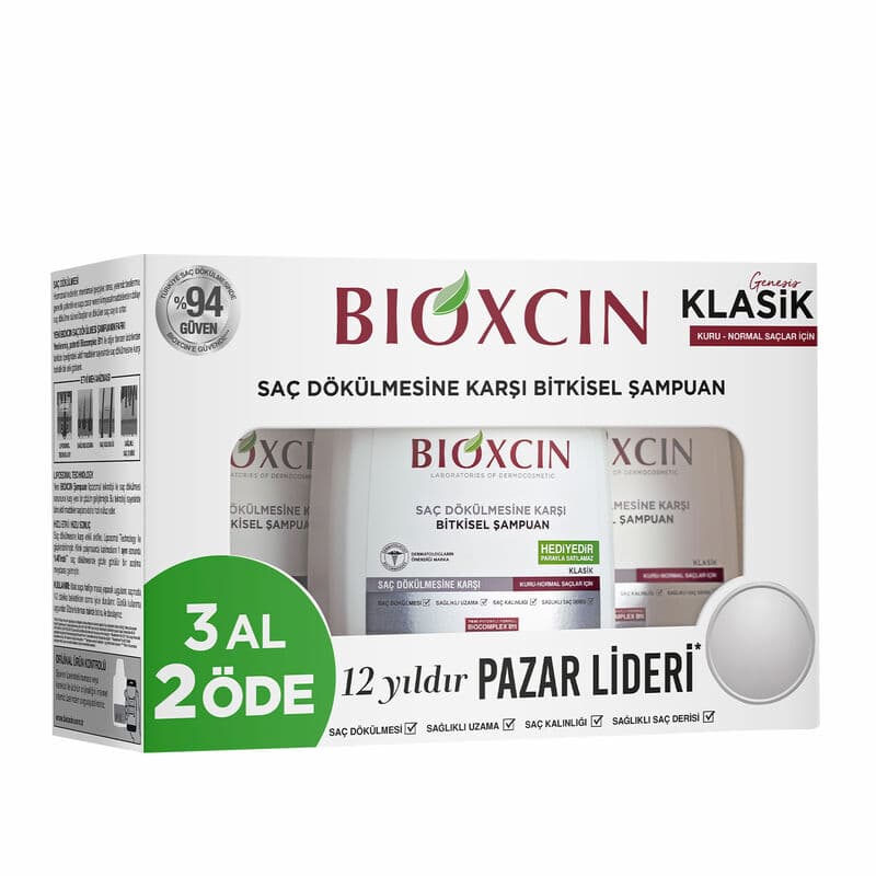 Bioxcin شامبو بيوكسين جينيسيس كلاسيك للشعر العادي إلى الجاف 3 × 300 مل