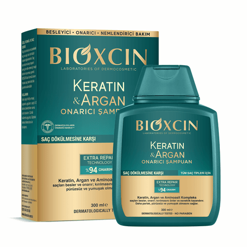 Bioxcin شامبو بيوكسين كيراتين وأرغان لإصلاح الشعر 300 مل