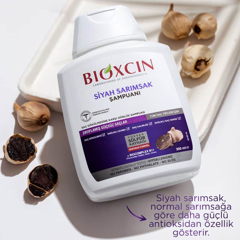 Bioxcin شامبو بيوكسين بالثوم الأسود لعلاج تساقط الشعر 300 مل - 4