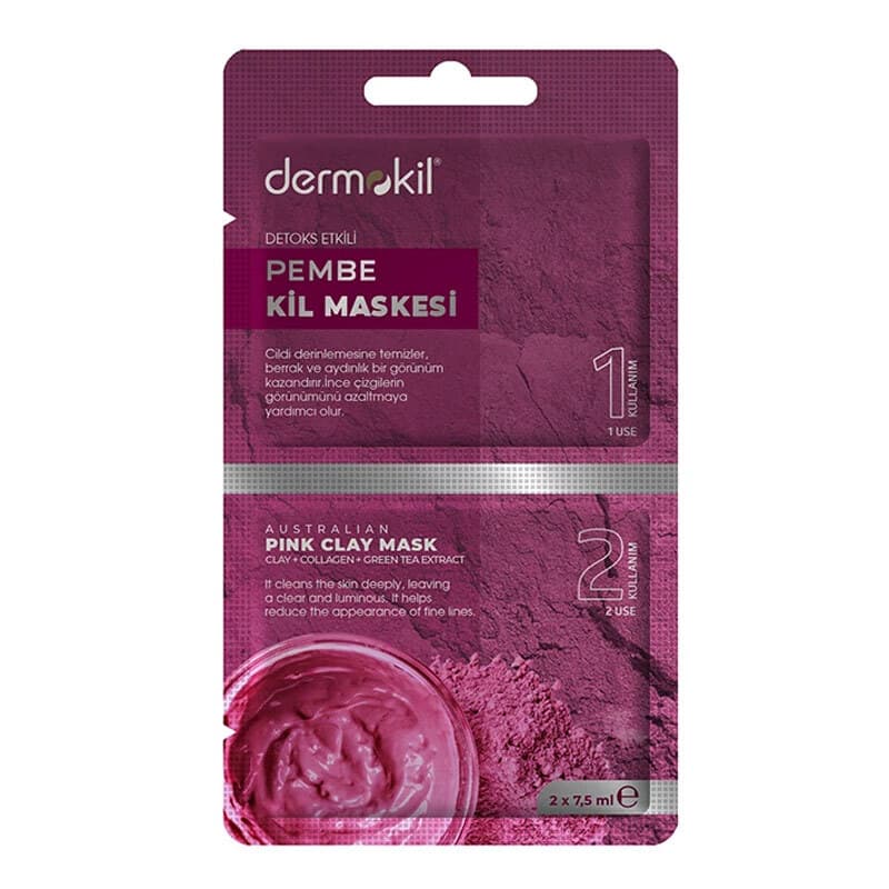 Dermokil قناع الطين الوردي من ديرموكيل ٢×٧٫٥ مل