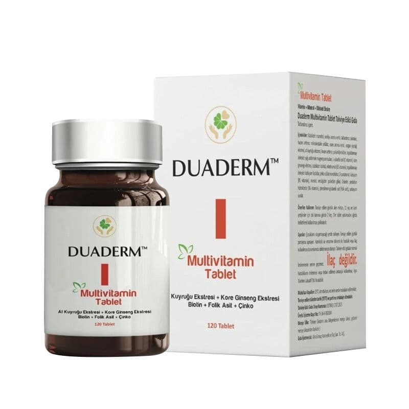 Duaderm مكمل غذائي متعدد الفيتامينات من دودرم، 120 قرصًا