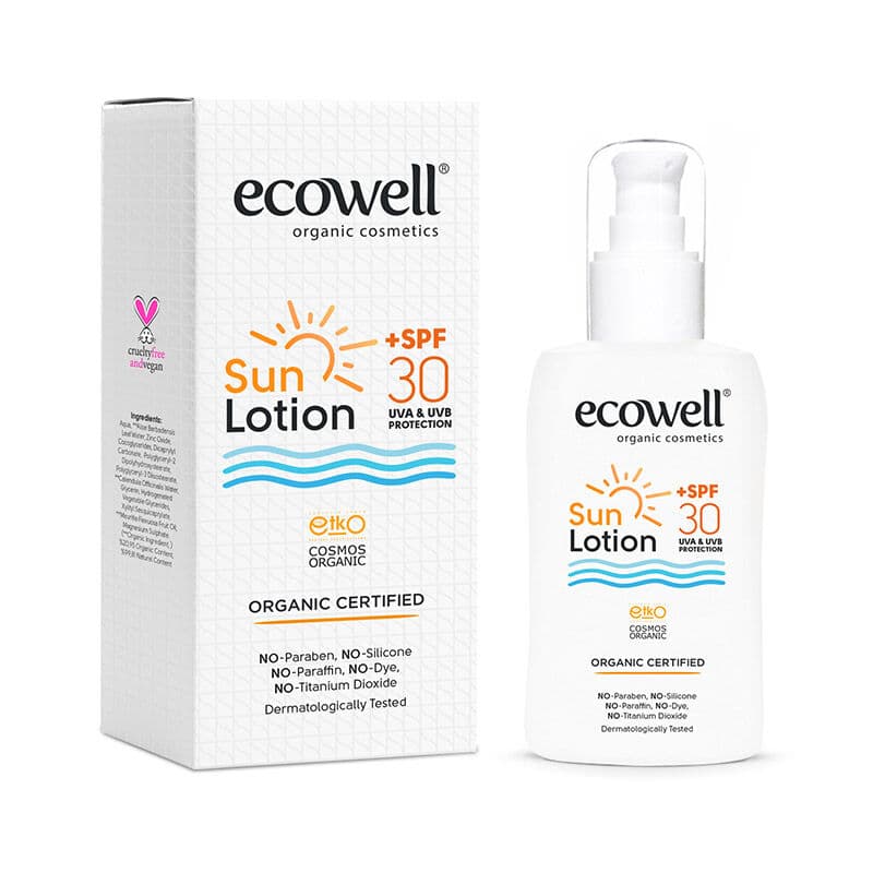 Ecowell لوشن حماية من الشمس عضوي من إيكوويل بعامل حماية من الشمس 30، 150 مل