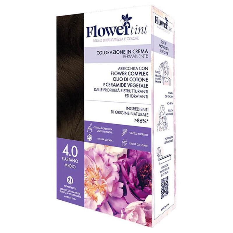 مجموعة صبغة الشعر الكريمية 4.0 بني متوسط من فلور تينت FlowerTint