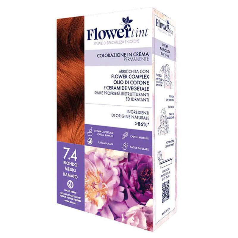 مجموعة صبغة الشعر الكريمية 7.4 أشقر متوسط من فلور تينت FlowerTint