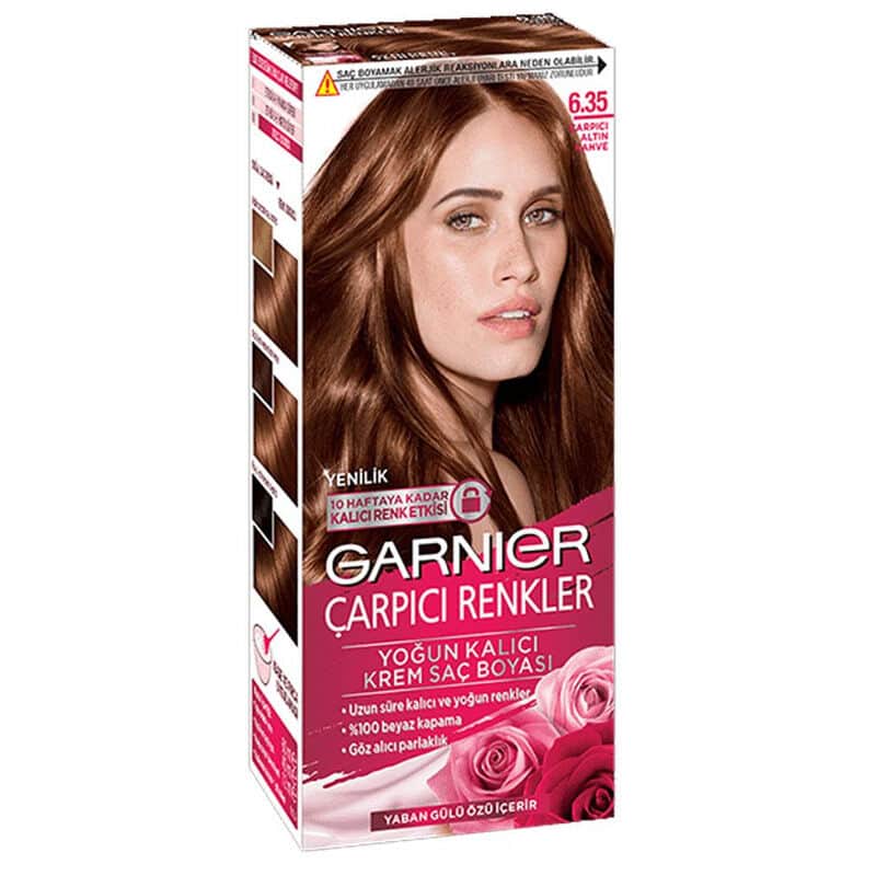 Garnier صبغة شعر غارنييه سترايكنج كولورز 6.35 بلون بني ذهبي جذاب - 1