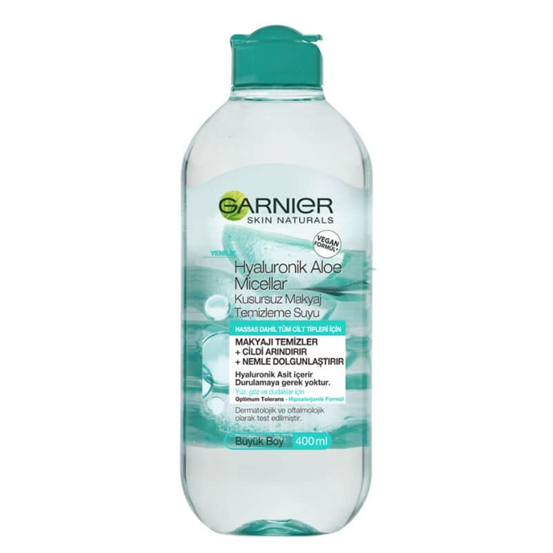 Garnier غارنييه هيرالورونيك ماء ميسيلار لإزالة المكياج بخلاصة الصبار 400 مل - 1