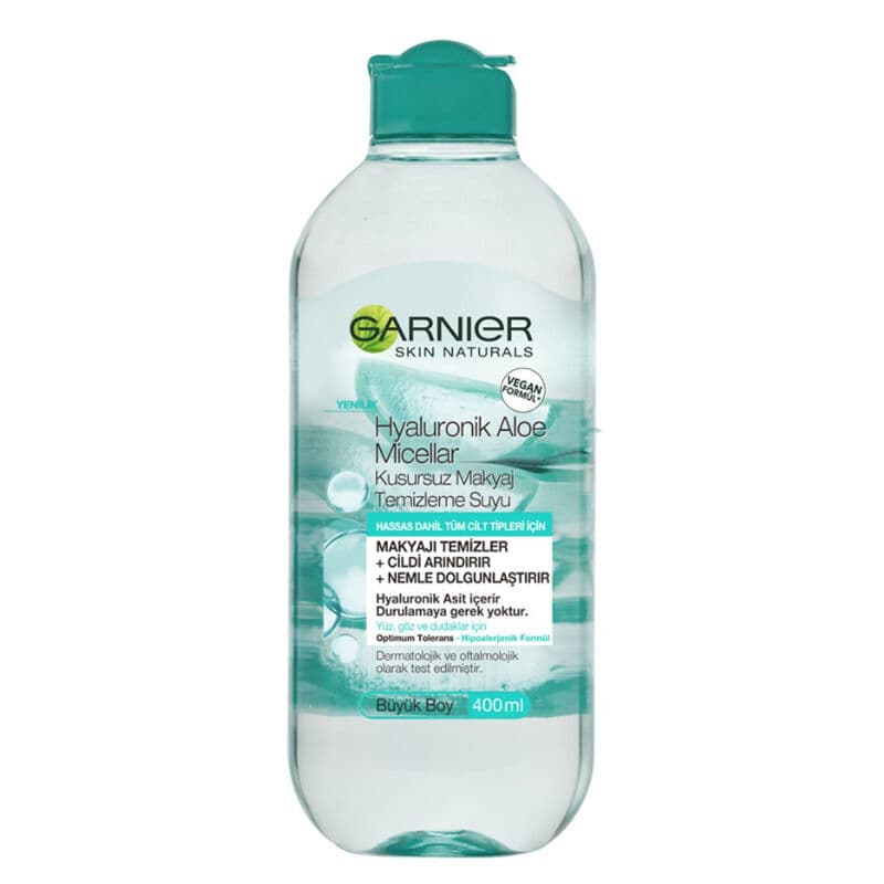 Garnier غارنييه هيرالورونيك ماء ميسيلار لإزالة المكياج بخلاصة الصبار 400 مل