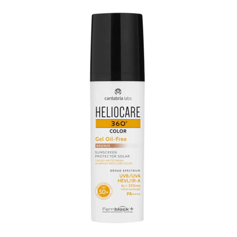 Heliocare جل هيليوكير 360 كولور خالي من الزيوت بعامل حماية من الشمس 50+ 50 مل برونزي