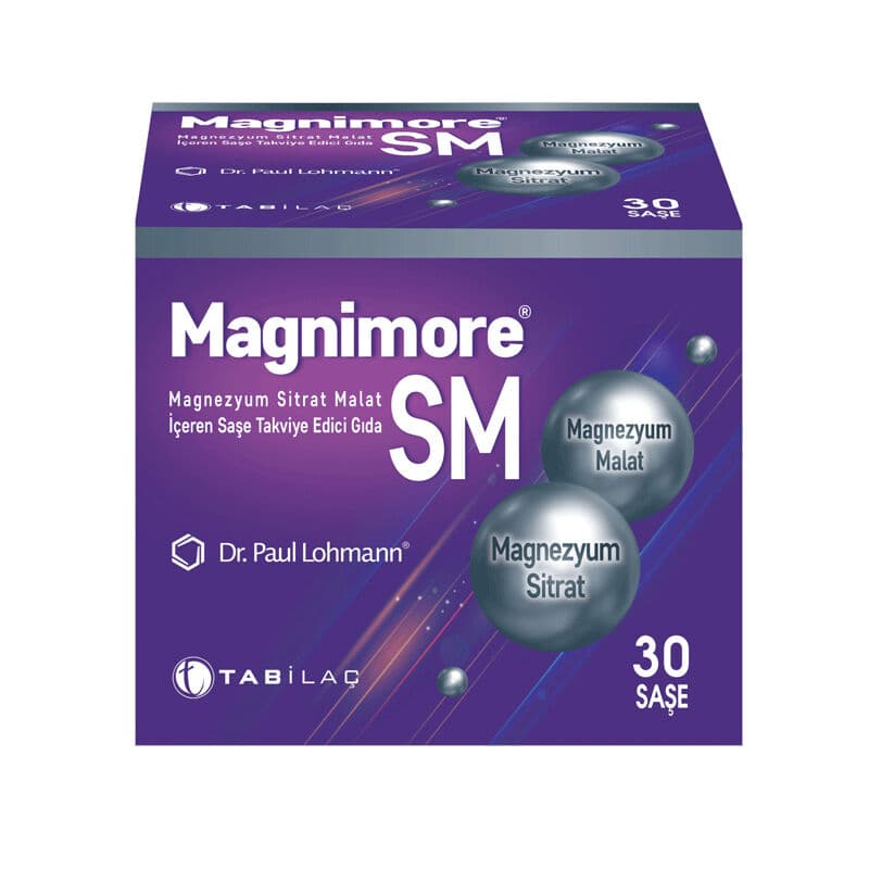 Magnimore مكمل غذائي ماجنيمور إس إم سيترات مالات المغنيسيوم، 30 كيسًا