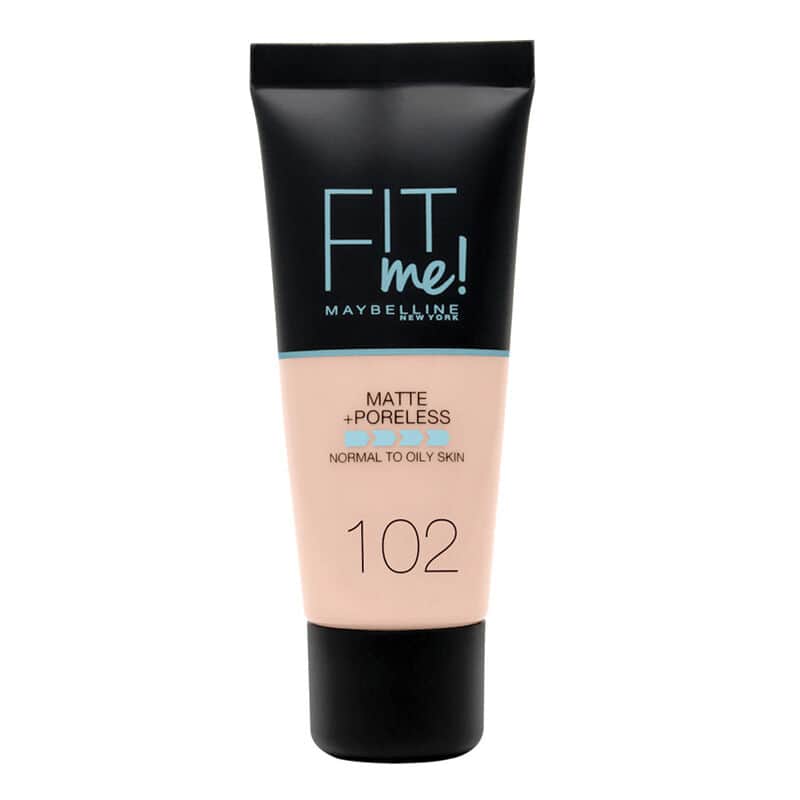 Maybelline كريم أساس مايبيلين فيت مي مات+بورليس 102 عاجي فاتح 30 مل - 1