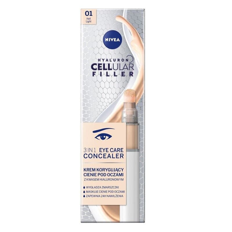 NIVEA كريم نيفيا للعناية بالعين وإخفاء الهالات السوداء بحمض الهيالورونيك وحشو الخلايا 15 مل لون فاتح