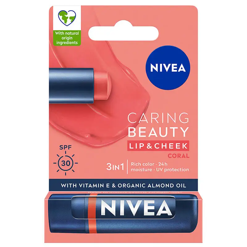كريم العناية بالشفاه الملون SPF30 مع فيتامين E 4.8 جرام من نيڤيا Nivea - 1