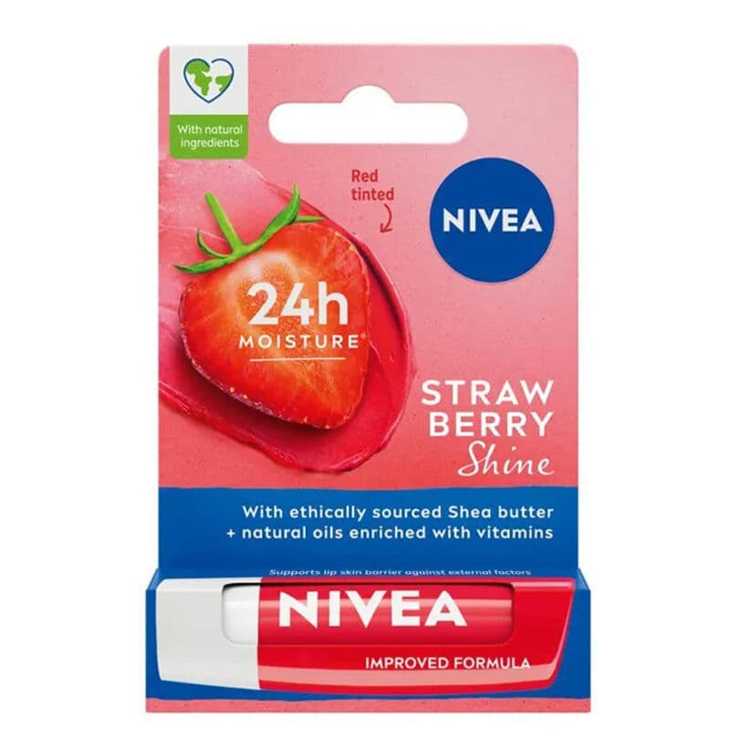 NIVEA كريم نيفيا للعناية بالشفاه بنكهة الفراولة 4.8 جرام