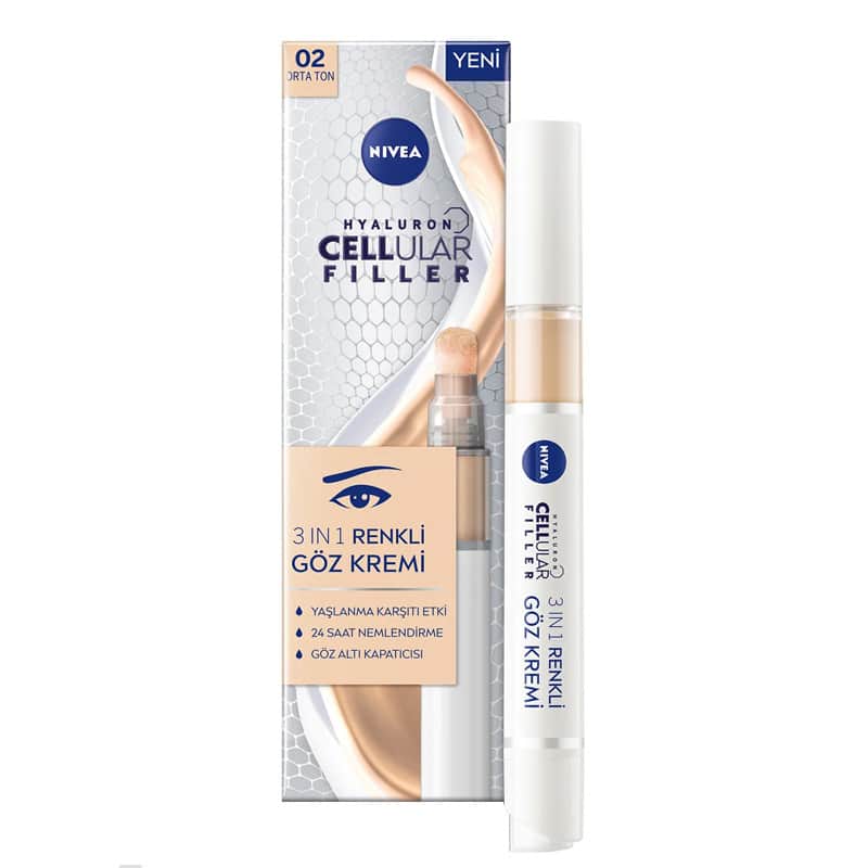 NIVEA كريم نيفيا للعناية بالعين وإخفاء الهالات السوداء بحمض الهيالورونيك وحشو الخلايا 15 مل لون متوسط - 1