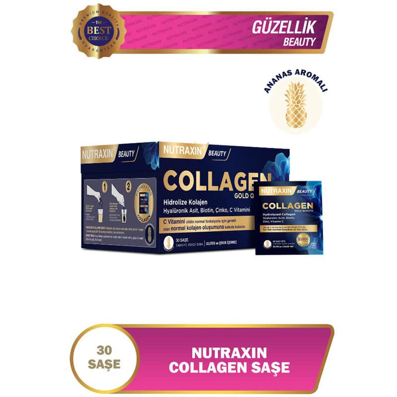 Nutraxin مكمل غذائي عالي الجودة من نيوتراكسين كولاجين جولد، 30 كيسًا - 2