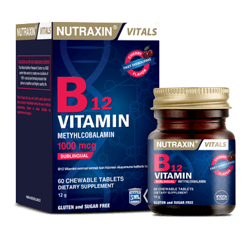 Nutraxin نيوتراكسين فيتالز فيتامين ب12 1000 ميكروغرام 60 قرصًا