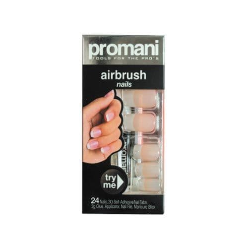 Promani مجموعة أظافر صناعية فرنسية كبيرة من بروماني وردي