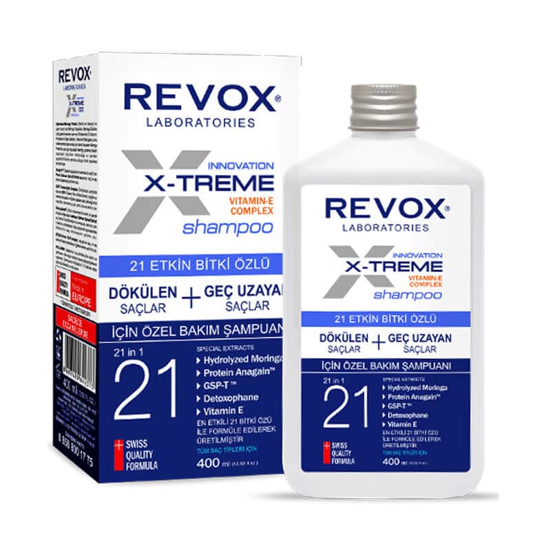 Revox شامبو ريفوكس إكستريم 21 بخلاصة النباتات النشطة لعلاج تساقط الشعر 400 مل - 1