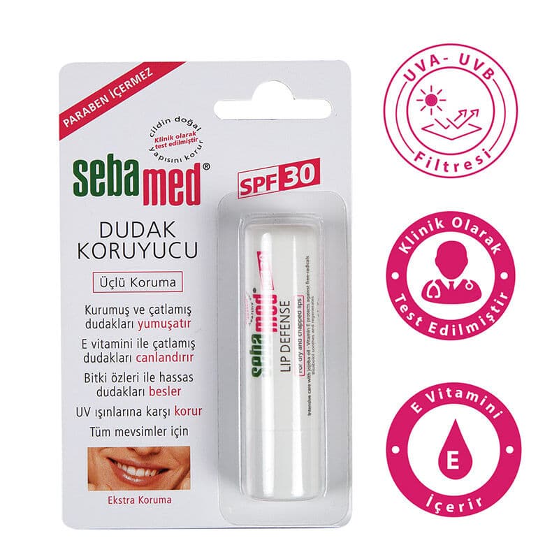 كريم شفاه ثلاثي التأثير SPF 30 بحجم 4.8 غرام من سيباميد Sebamed