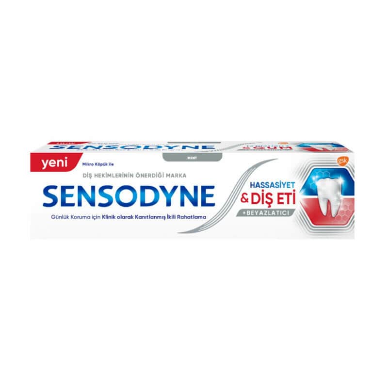 Sensodyne معجون أسنان سنسوداين لتبييض الأسنان الحساسة ومعجون اللثة 75 مل - 1