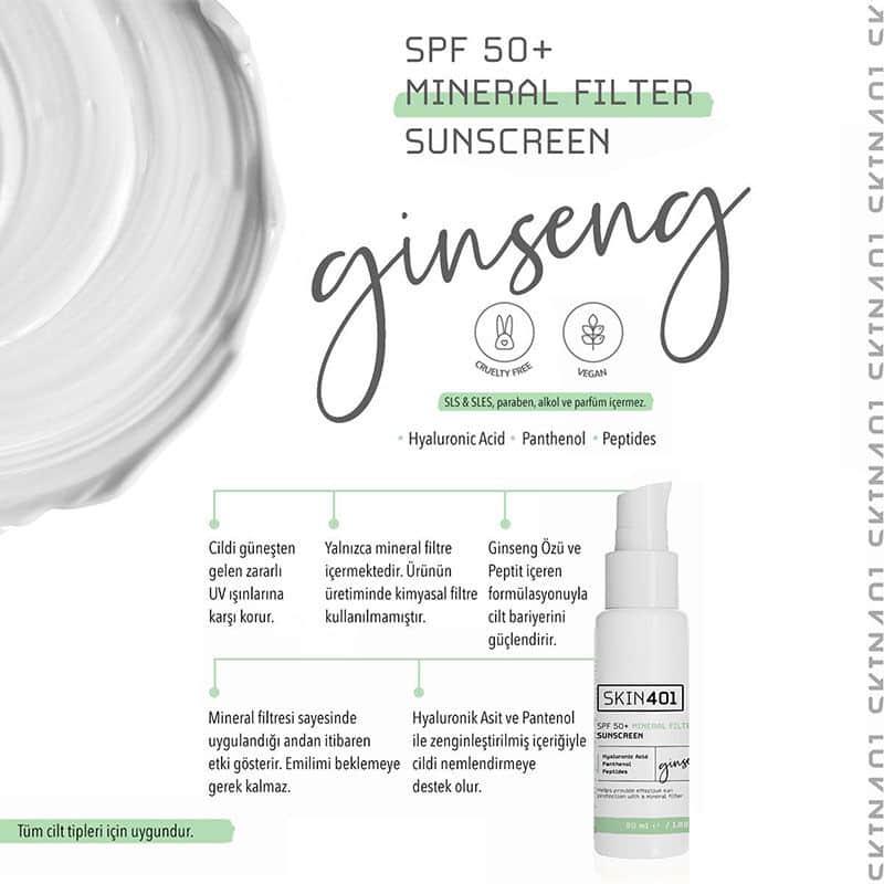 واقي شمس معدني SPF 50 50 مل من سكين 401 Skin401 - 3