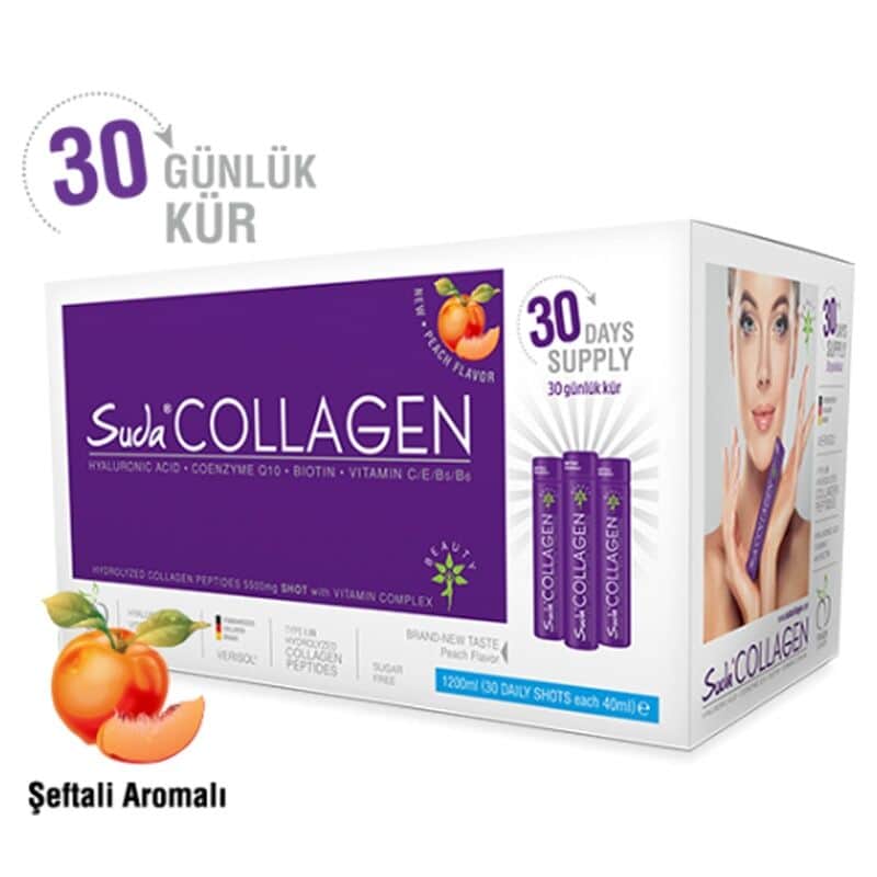 Suda Collagen سودا كولاجين مكمل بنكهة الخوخ 30 × 40 مل - 1