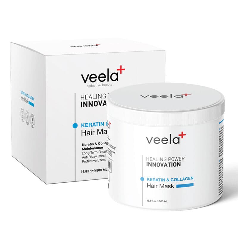 Veela قناع العناية بالكولاجين والكيراتين من فيلا للشعر الجاف والتالف 500 مل