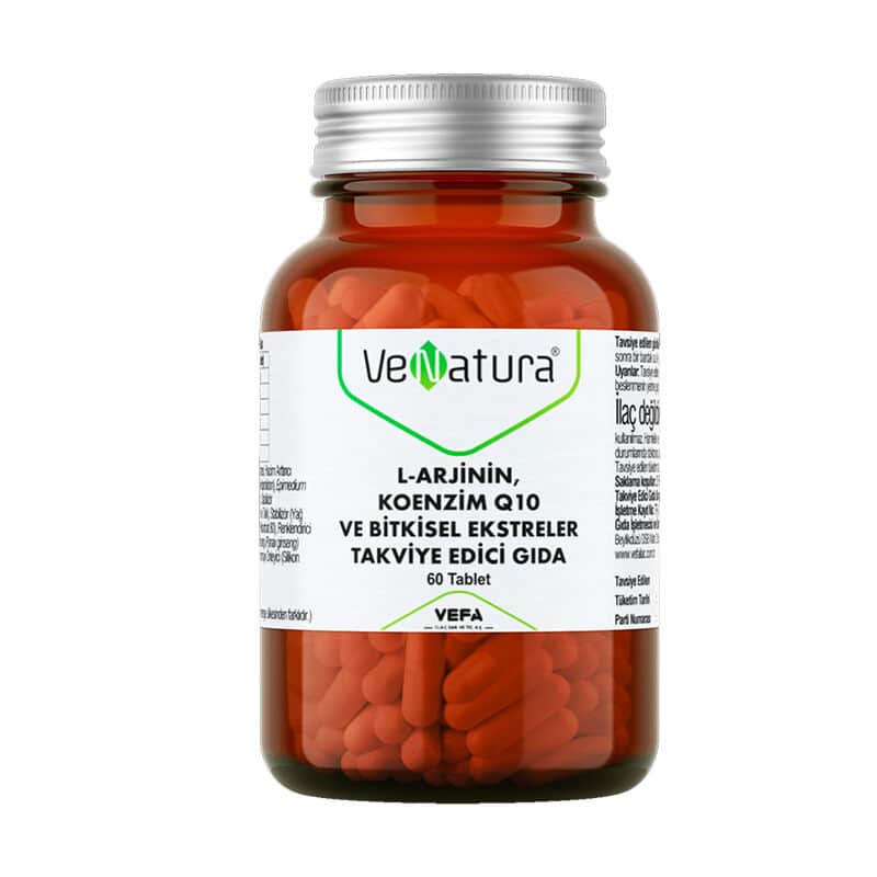 VeNatura فيناتورا إل-أرجينين إنزيم كيو10 ومستخلصات عشبية 60 قرصًا - 1