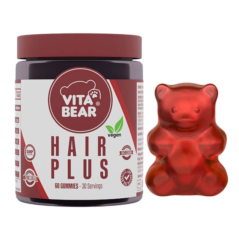 Vita Bear فيتا بير هير بلس فيتامينات الشعر النباتية 60 علكة - 2